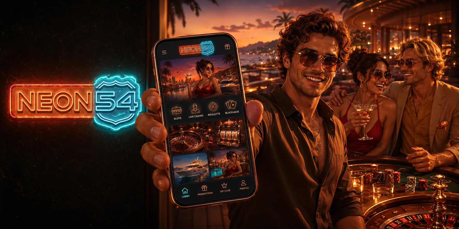 Capture d'écran de l'app Neon54 Casino